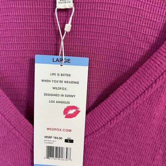❤️Wildfox Women’s Haley Brushed Knit Top Lg - Picture 3 of 4